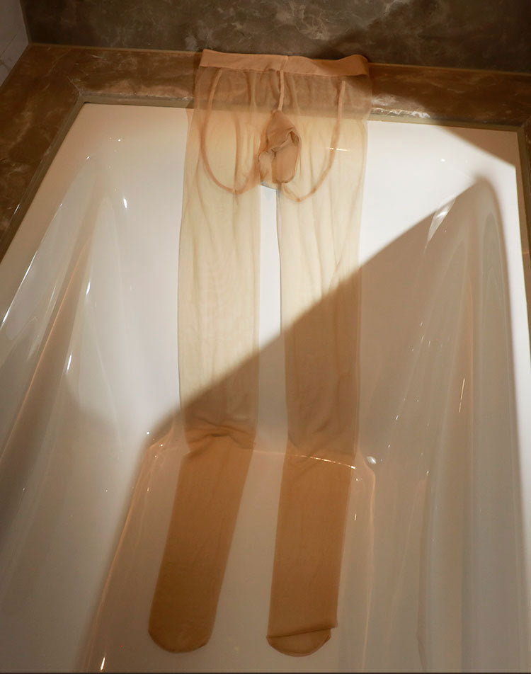 【Capacity】Silky Smooth Men200Large Size Sexy Full Transparent Invisible Thin Summer Stockings U Pouch Plus Size Socks