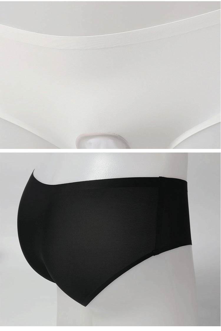 Ice Silk Triangle Men's Belt jj Set of Stockings and Underwear, Non-Rolling Edge, Sexy Transparent Tight-Fitting Plus Size Men's Briefs