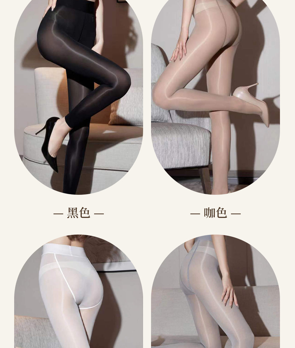 Aurora Series Glossy Seamless Crotch Silky Glossy Open Crotch Pantyhose New Sexy Horse Oil Stockings Seamless Pantyhose