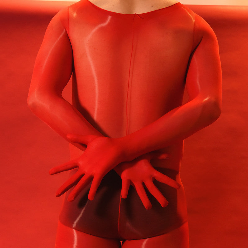 912Needle8d Shiny and silky men's five-finger bodysuit socks Glossy One-Piece Stockings for Men with Fingered Full Body Tights