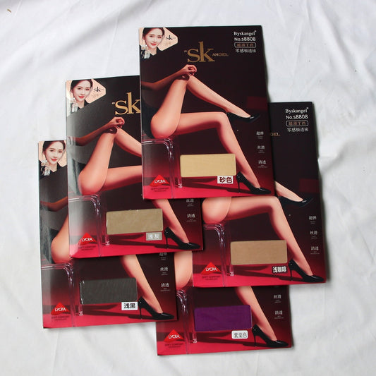 Artistic Fei Clothing SK8808Toe Reinforced Open Crotch Professional OL Flight Attendant Ultra-Thin Durable Silky Purple Sexy