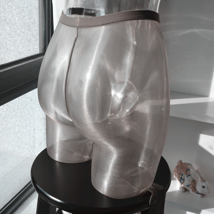 2Ultra-thin1D Men's Shiny Pantyhose Glossy Shiny Leg Socks One-Line Crotch-Free Sexy Stockings