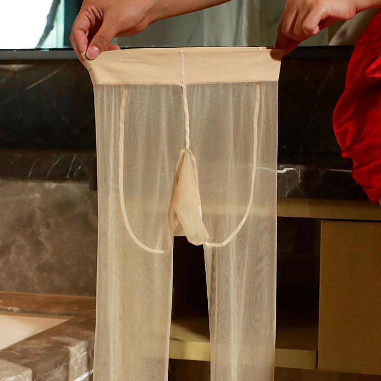 【Capacity】Silky Smooth Men200Large Size Sexy Full Transparent Invisible Thin Summer Stockings U Pouch Plus Size Socks