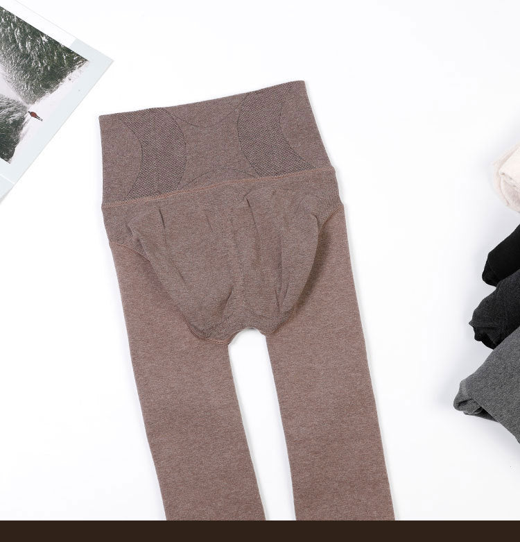 Autumn and Winter Men's Fleece-Lined Thickened Thermal Tights High-Waisted Tummy Control Slim Fit Vertical Opening Pantyhose