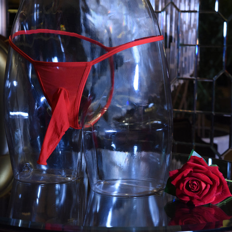 Men's Glossy Thong jj Men's Underwear Elephant T Transparent ultra-thin breathable stockings tight mesh low waist