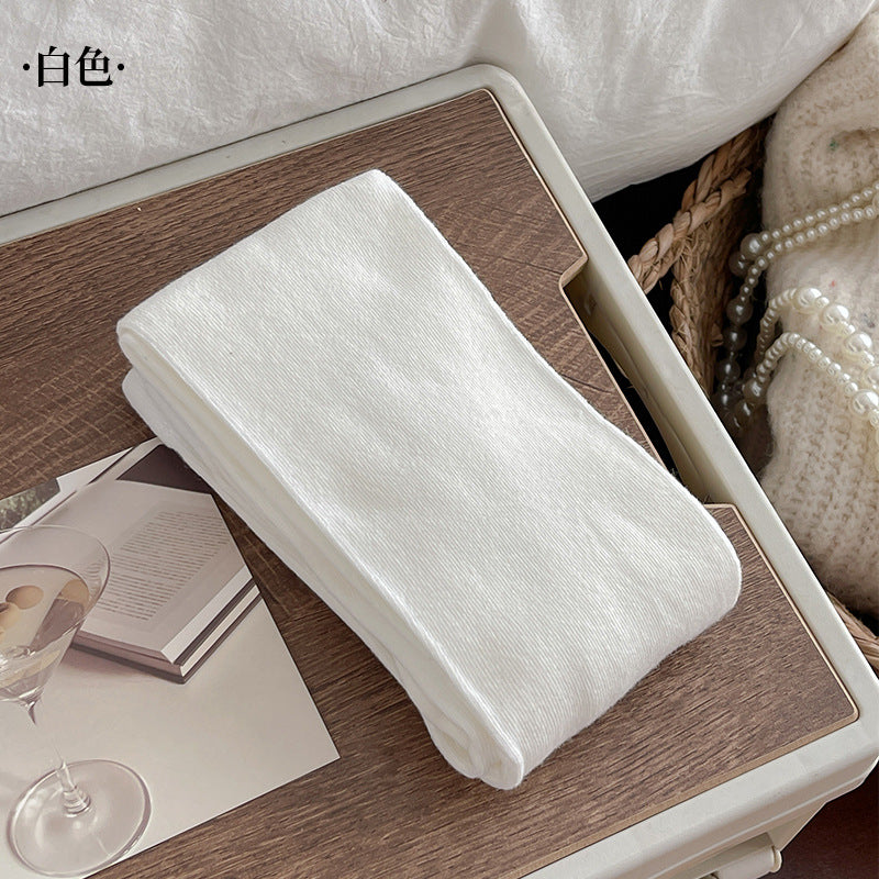 Autumn Winter New Warm Base Layer Pants Combed Cotton Plain Solid Color Stockings Milk White Simple Versatile Pantyhose Single-Sided Cotton