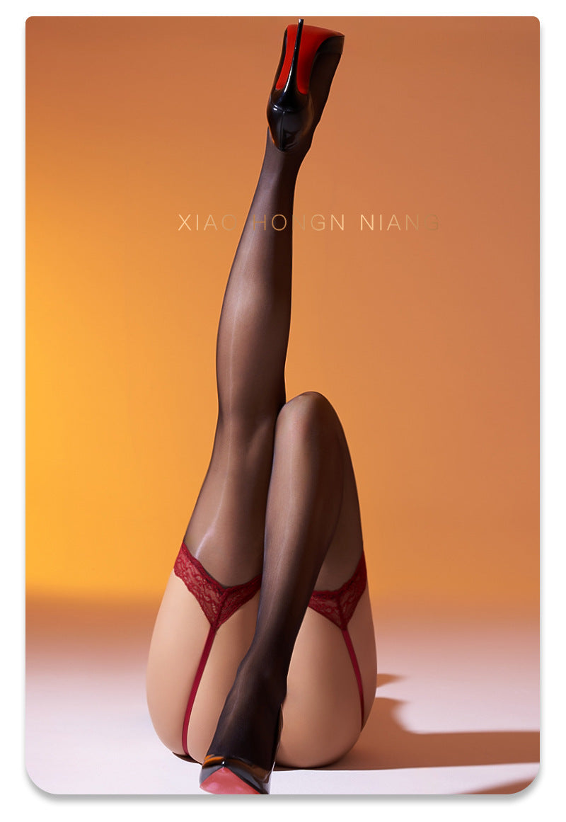 Little Matchmaker Lace Strap Black Silk Aurora Glossy Leg Shiny Lace Stockings No-Remove Sexy Fun Ultra-Thin Women