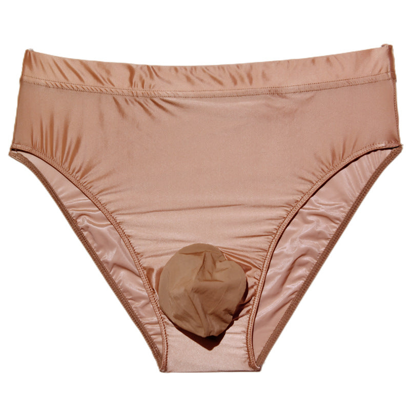 High-waisted Smooth Men's Sexy Thong T Thin and Sexy Pants jj Underwear Set Uncle Special Leather Triangle Underwear Large Size