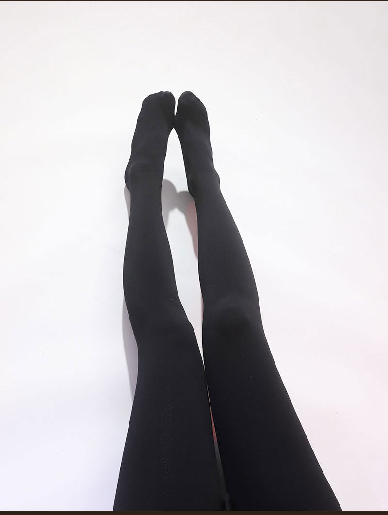 Autumn and Winter Bare Leg Artifact Men's Flesh-colored Leggings Slim High Waist Fleece-lined Warm One-piece Sexy jj Pantyhose Set