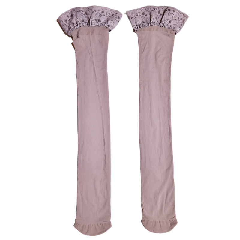 912Lace Silicone Non-Slip8D Glossy Long Stockings Sexy Transparent Sexy Garter Stockings High Stockings for Women