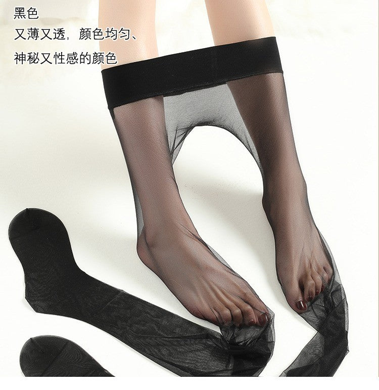 0D Transparent file360Ultra-thin Seamless Stockings Summer Thin Full Transparent Women's Socks Toe Transparent Seamless Pantyhose