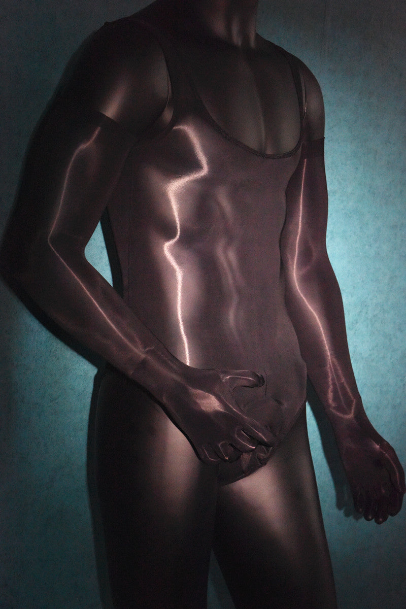 Men's Sexy Stockings Swimsuit Shiny One-piece Suit with jj Set of Fun912Ultra-thin Needle Airplane Socks Tempting Foot Fetish