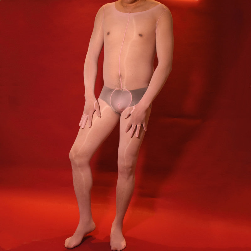 912Needle8d Shiny and silky men's five-finger bodysuit socks Glossy One-Piece Stockings for Men with Fingered Full Body Tights