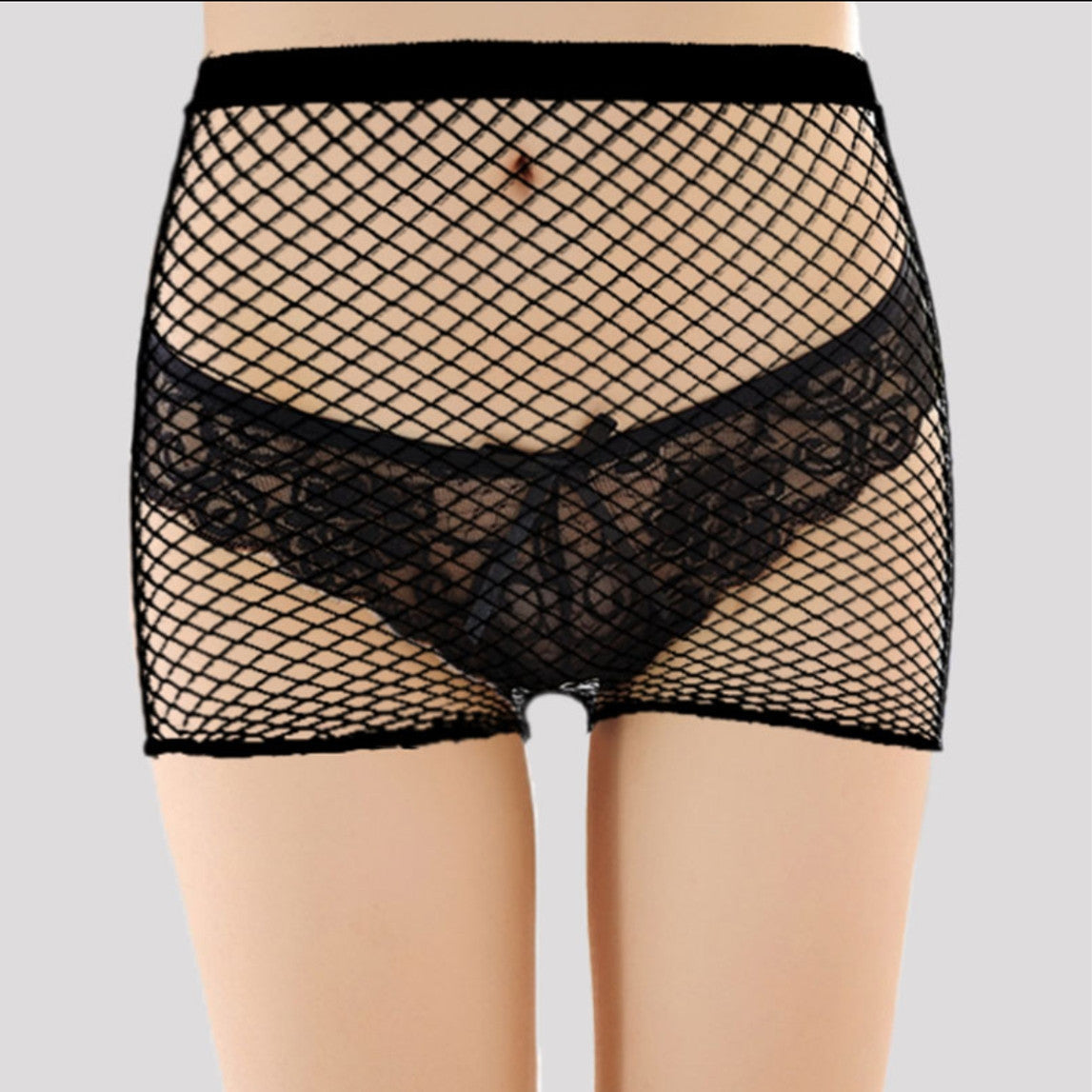 Fishnet Tights5Black Thin Pants ins Internet Celebrity Style Small Mesh Ultra Short Underwear for Women, Grid Short Hand-Torn