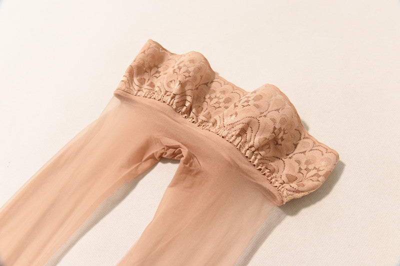 European and American Lace Silicone Non-Slip Waist Black Silk Pantyhose360Seamless Velvet Any Cut White Stockings Women Sexy