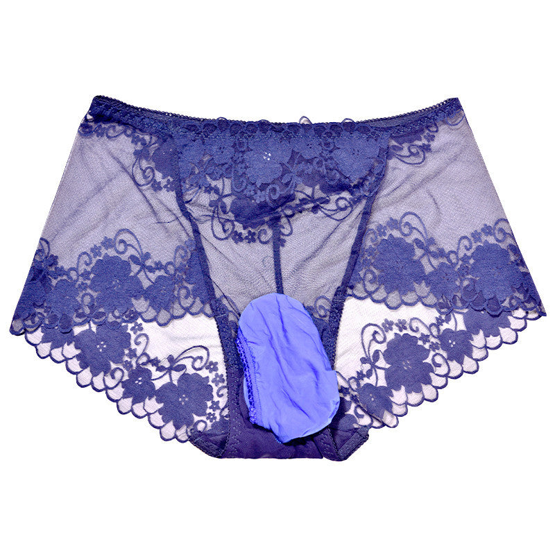 8175Japanese Style Sexy Lace Underwear for Men Belt jj Set of Butt-Lifting Thin Sexy Transparent Bullet-Resistant Separate Triangle Panties