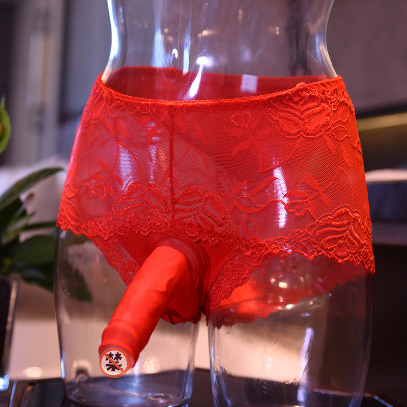 Men's Lace Sexy Underwear Men's Boxer Briefs Breathable Thin Sexy Open Crotch jj Set of Youth Boxer Shorts for Summer