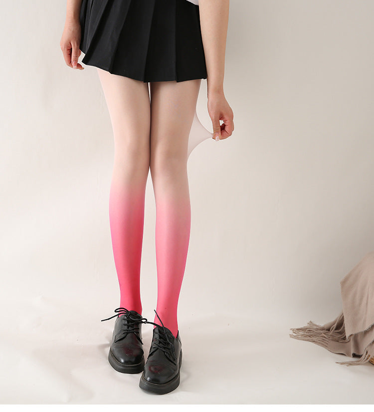 Any Cut Gradient Color Stockings Colorful Anti-Snag Black Gray Pantyhose Women Velvet Gradient Socks Yiwu Warehouse