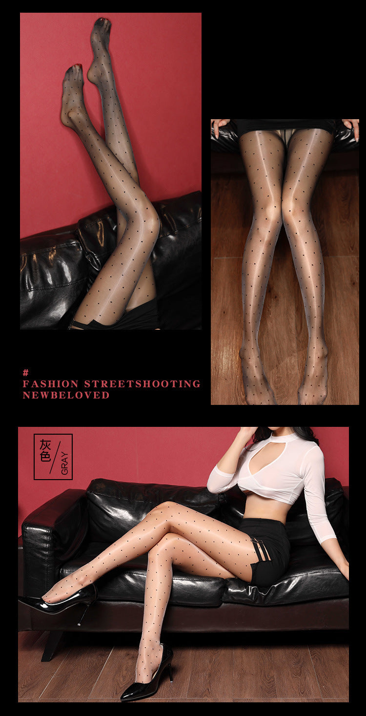 5D Aurora Polka Dot Pantyhose Ultra-Thin Skin-Friendly Sunscreen Leg Socks Sexy Foot-Shaped Toe Transparent Dot Stockings