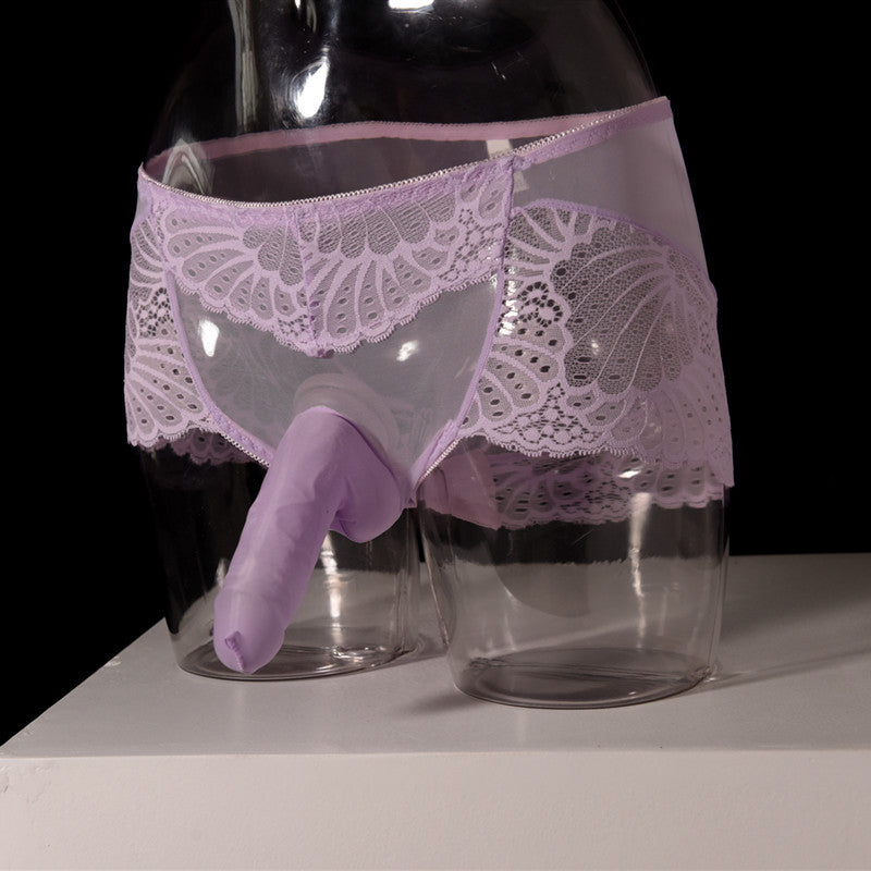 Men's Lace Thong Underwear Fully Transparent Delicate Sexy Fun Plus Size Lace Low Waist Triangle Breathable