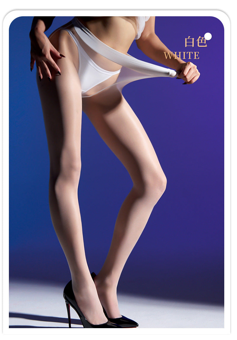 【Capacity】High Density Large Size200Jin Fat MM Black Stockings Silky Invisible Fully Transparent Female Summer U Crotchless Pantyhose