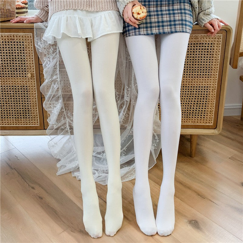 Adult Japanese Style Milky White Stockings Girl Lolita lolita Velvet Thin Base Layer Tights