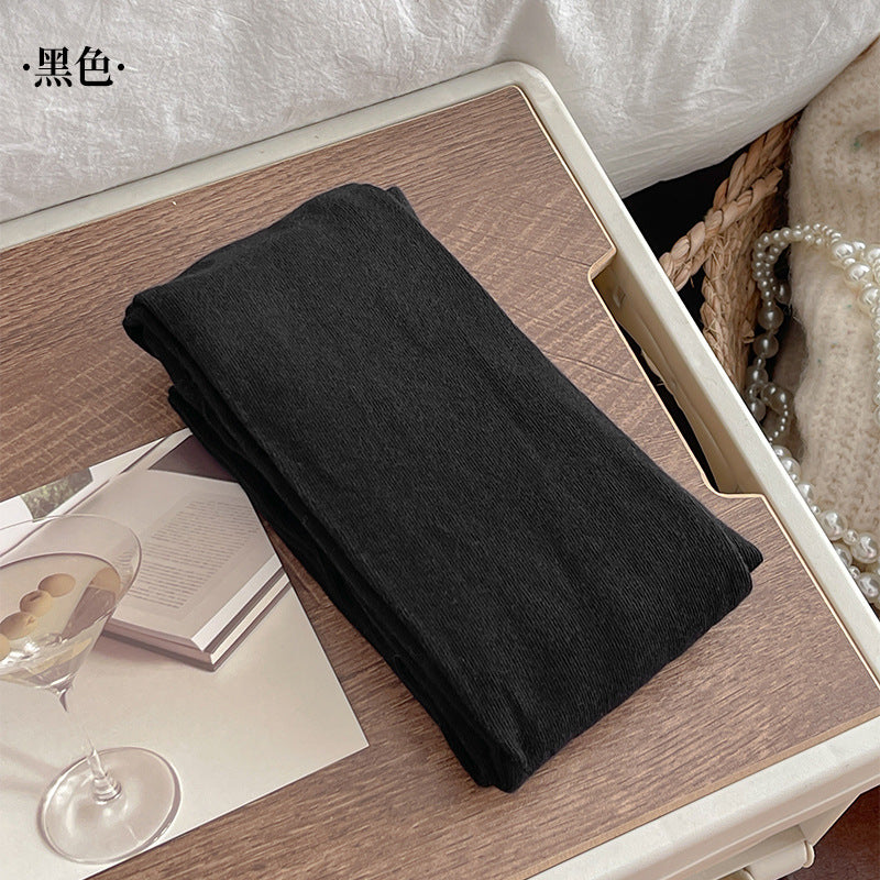 Autumn Winter New Warm Base Layer Pants Combed Cotton Plain Solid Color Stockings Milk White Simple Versatile Pantyhose Single-Sided Cotton