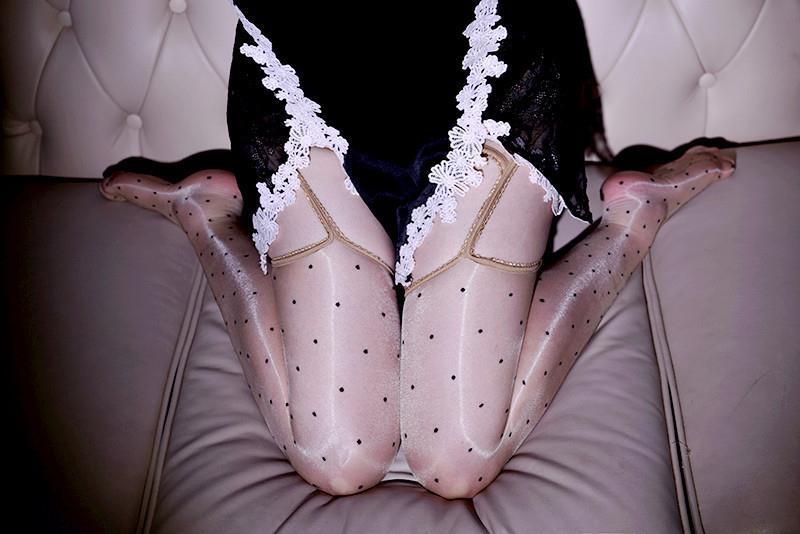 Little Matchmaker Royal Sister1D Aurora One-Piece Glossy Sexy Garter Stockings Hot Girl Polka Dot Lace Long Stockings for Women