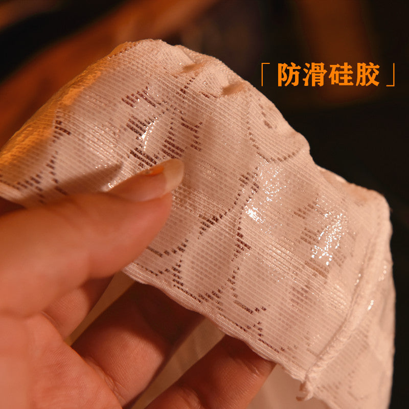 70D Sherbin Long Stockings Women's Silicone Non-Slip Long Stockings Black Silk Lace Hip Lift Shaping Bare Legs