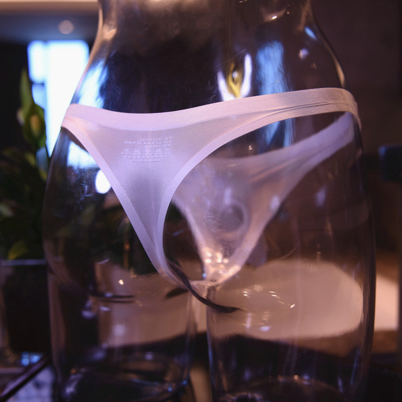 Traceless jj Underwear Ice Silk Thong Low Waist Youth Solid Color Briefs Factory Direct Tight Breathable Comfortable Men's