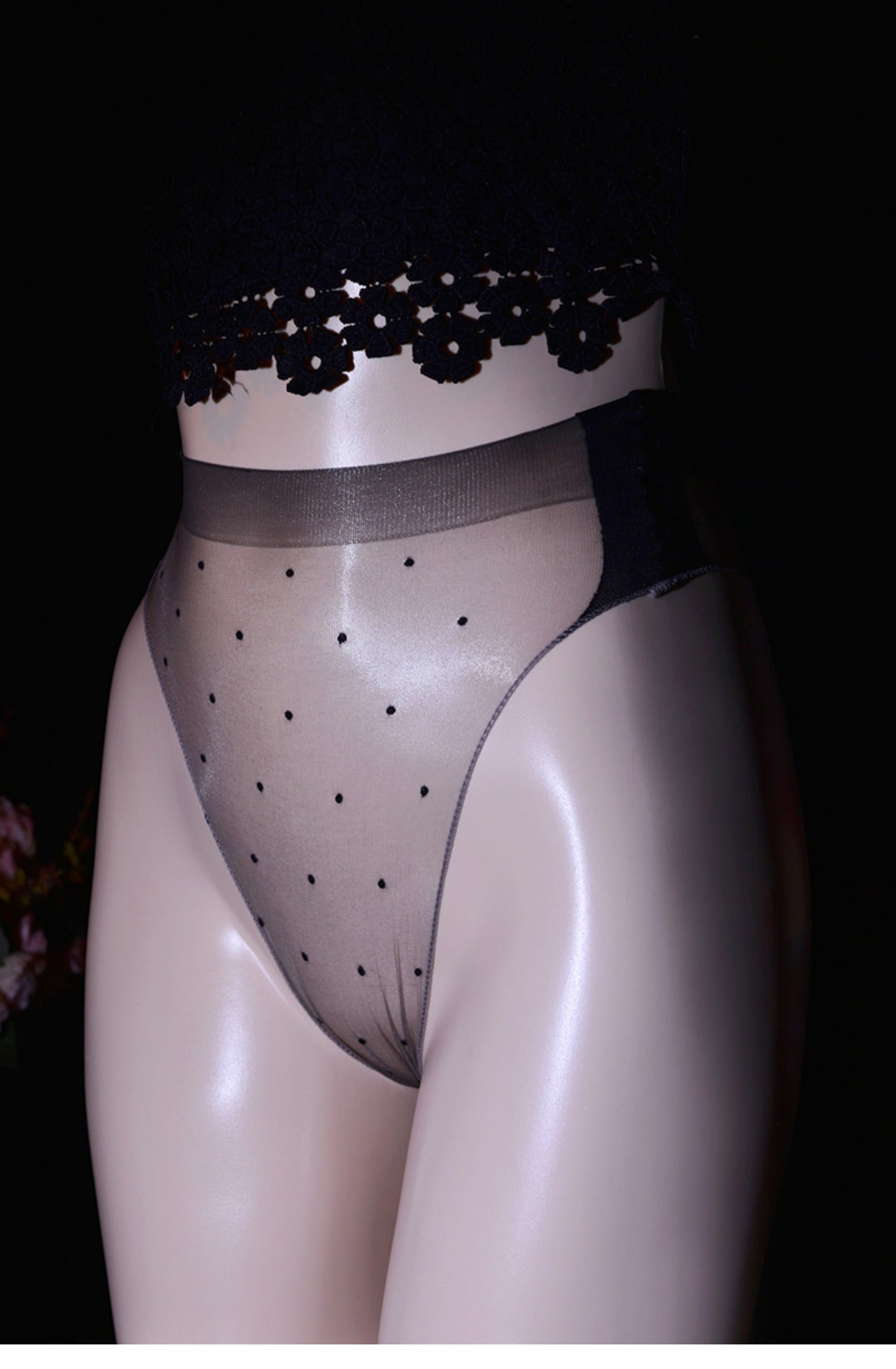 Ultra-thin Glossy Triangle Briefs jj Set1D Polka Dot Fully Transparent Seamless Sexy Silky Wave Point Underwear Plus Size Women's Underwear