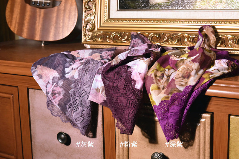 Little Matchmaker230Men's Mesh Triangle Underwear Large Size Printed Sexy Mid-Waist Ice Silk Ultra-Thin Men's Underwear