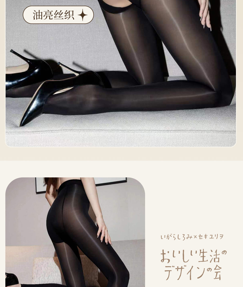 Aurora Series Glossy Seamless Crotch Silky Glossy Open Crotch Pantyhose New Sexy Horse Oil Stockings Seamless Pantyhose