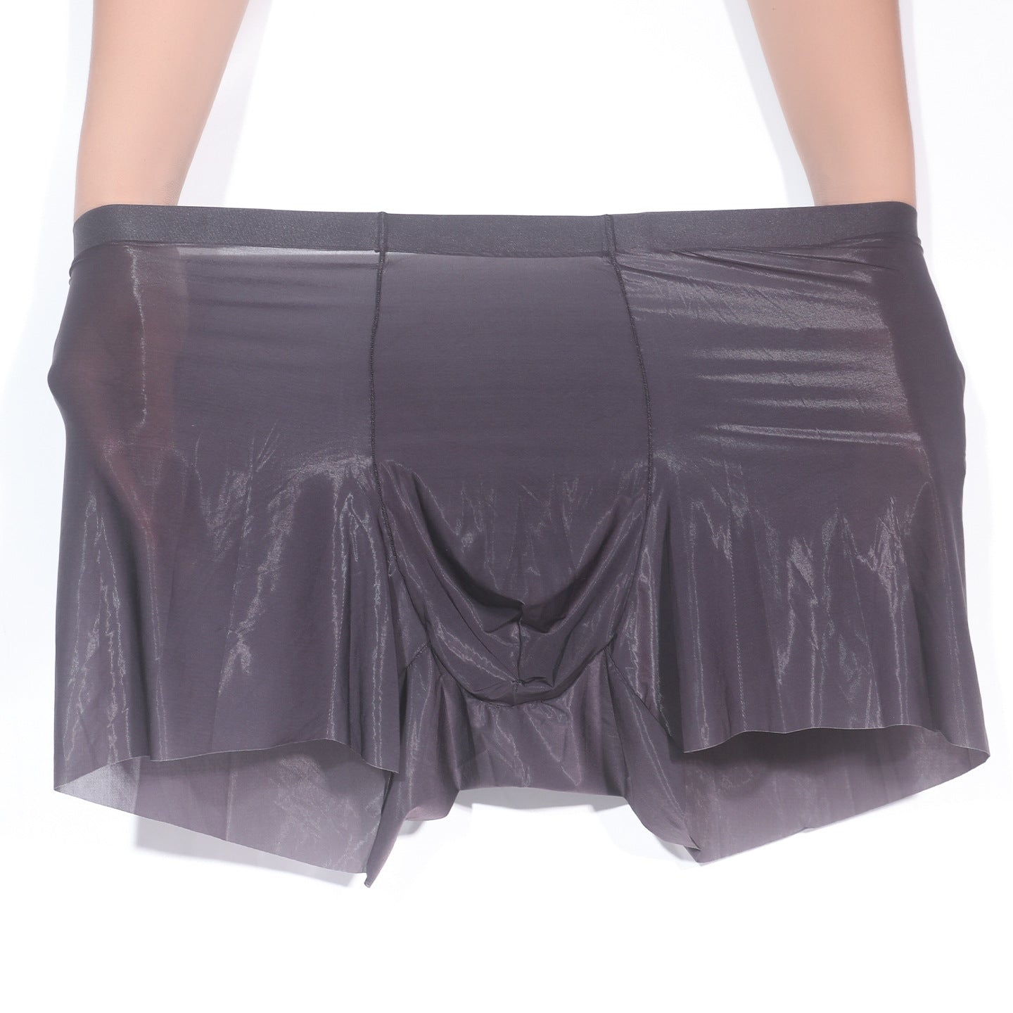 「Gentleman's Veil」Silky Seamless Ice Silk Underwear Thin Men's Sexy Transparent Shiny Boxer Briefs