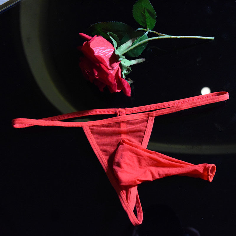 Men's Glossy Thong jj Men's Underwear Elephant T Transparent ultra-thin breathable stockings tight mesh low waist