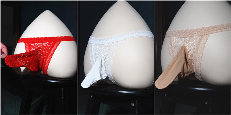 Men's Sexy Temptation Lace Thong Underwear Men's Flirty Thong Underwear U Transparent and see-through T Boxer shorts