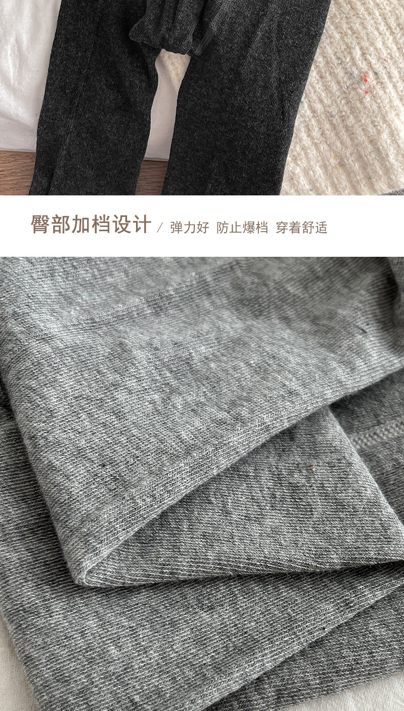 Autumn Winter New Warm Base Layer Pants Combed Cotton Plain Solid Color Stockings Milk White Simple Versatile Pantyhose Single-Sided Cotton