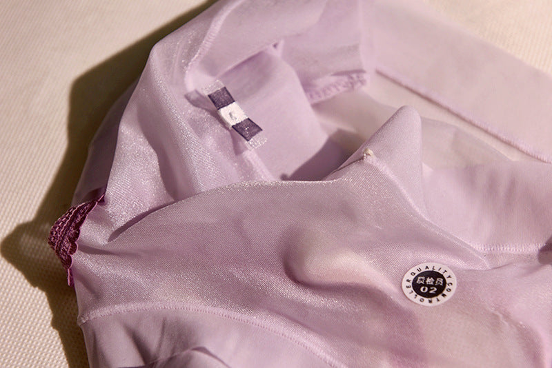 Naturally Silky Ultra-Thin Japanese Style Pantyhose Underwear Ice Silk Women's Breathable Seamless Mid-Waist Glossy Open-Crotch Briefs