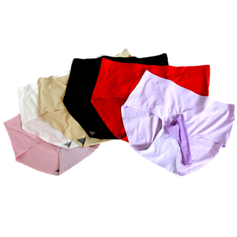 Men's Ultra-Thin Ice Silk Seamless Mask Underwear jj Sexy and Fun Youth Breathable Quick-Dry Mid-Waist Briefs