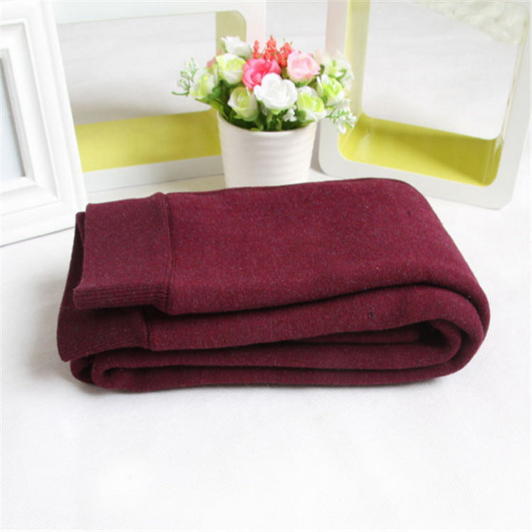 Autumn Winter Children's Leggings Fleece Lined Thickened Warm Pants Footed Colorful Cotton One-piece Pants Girls' Solid Color Kids Pants Children's Clothing