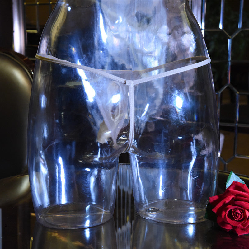 Men's Glossy Thong jj Men's Underwear Elephant T Transparent ultra-thin breathable stockings tight mesh low waist