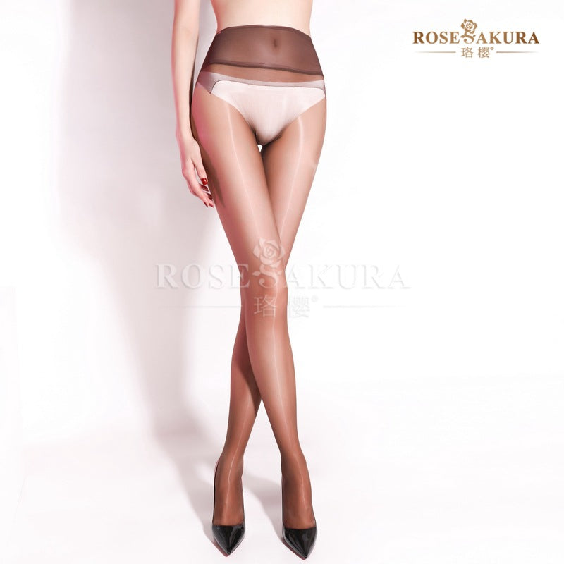 8401Seamless Deep Crotch Milk Chocolate Fragrance Stockings Women Ultra-Thin Section Silky Smooth Transparent Pantyhose