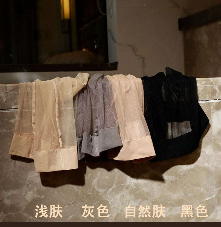 【Capacity】Silky Smooth Men200Large Size Sexy Full Transparent Invisible Thin Summer Stockings U Pouch Plus Size Socks