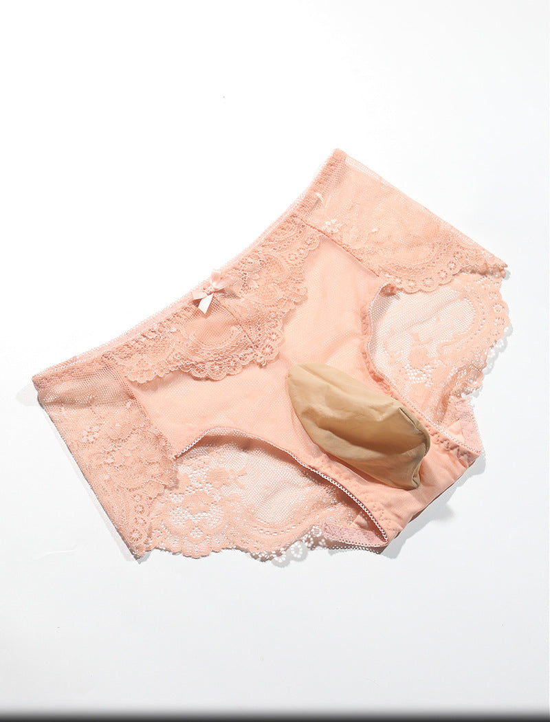 Temptation Sexy Lace Low Waist Men jj Set of Underwear Sexy Breathable Triangle Panties Mesh Fully Transparent Summer Plus Size