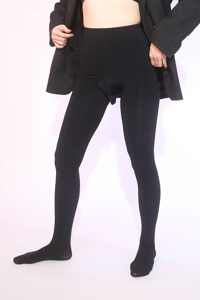 Autumn and Winter Bare Leg Artifact Men's Flesh-colored Leggings Slim High Waist Fleece-lined Warm One-piece Sexy jj Pantyhose Set