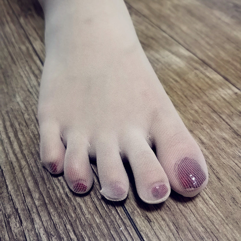 Men's Pantyhose Stockings Bare Legs Five Fingers360Seamless Full Transparent Anti-Snag Invisible Toe Separator for Summer