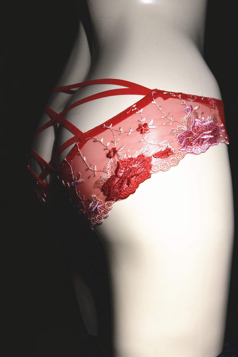 Men's Sexy Lace Embroidered Underwear Stockings Shorts Sexy jj Breathable Plus Size Triangle Briefs with Egg Covering and Airplane Pants