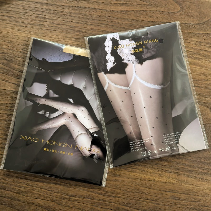 Little Matchmaker Royal Sister1D Aurora One-Piece Glossy Sexy Garter Stockings Hot Girl Polka Dot Lace Long Stockings for Women