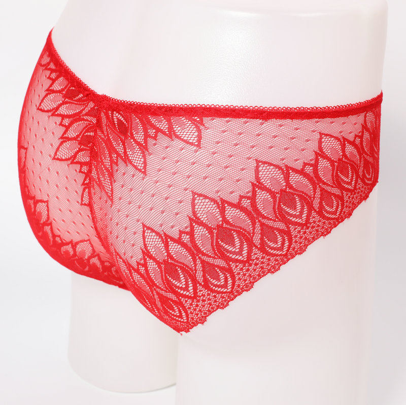 Men's Ice Silk Underwear Lace Sexy Ultra-thin Breathable Seamless Briefs Men's Underwear jj Sexy Stockings and Panties Set