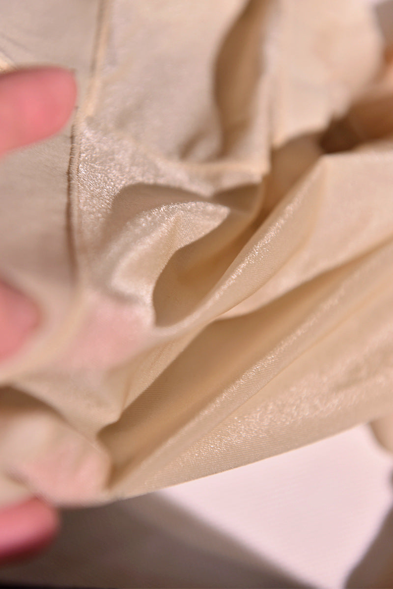 Naturally Silky Ultra-Thin Japanese Style Pantyhose Underwear Ice Silk Women's Breathable Seamless Mid-Waist Glossy Open-Crotch Briefs